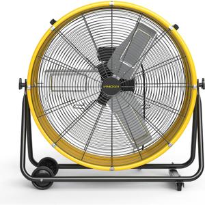 24 Inch High Velocity Floor Fan, 3-Speed Industrial Shop Fan, High Velocity Heavy Duty Metal Fan for Workshop, Garage,Warehouse,Factory