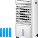 Swamp Coolers, Evaporative Coolers with 5L/1.3 Gal Water Tank, Remote 7.5H Timer, 4 Ice Packs, 60 Oscillation, Portable Cooling Fan for Indoor Outdoor