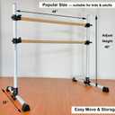 MARFULA 4 Ft Portable Wood Ballet Barre Ballet Bar Dance Barre Freestanding with Carry Bag