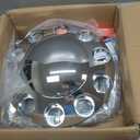 Chrome Front Hub Cover Wheel Axle Cover Center Caps Kit with 33mm Lug Nut Covers Replacement for 20 in & 22.5 in & 24.5 in Semi Truck Wheels