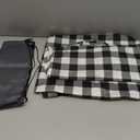 Smiry Picnic Table Cover with Bench Covers, Waterproof Elastic Fitted Tablecloths for 6 Foot Rectangle Tables, Washable Buffalo Plaid Tablecloth for Camping, Outdoor (Black & White, 30"x72")