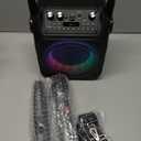 Karaoke Machine, Portable Bluetooth Speaker with 2 Wireless Microphones for Adults & Kids with Lights, Karaoke Microphone with PA System Supports USB/TF/FM/AUX for Home Party Home System Packages (Black)