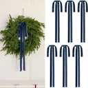 6 Pcs Vintage Velvet Christmas Bows - 23.6 x 15.7 Inch Rustic Large Wreath Bow for Xmas Tree Topper Garland Swags Staircase Fireplace Mantel Wedding Home Decor (6, Navy Blue)