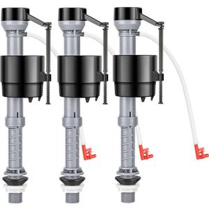 Universal Toilet Fill Valve Replacement Kit, Toilet Repair Kit Inside Tank, Height Adjustable & Water-Saving, Quiet & Anti-Siphon, Easy to Install (3-Pack)