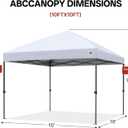 ABCCANOPY 10x10 Pop Up Canopy Tent, Easy Setup Instant Shelter with Wheeled Bag, Heavy Duty Outdoor Canopy for Beach, Market, Backyard, UV Protection, Outdoor Weather Protection (White, 10x10)
