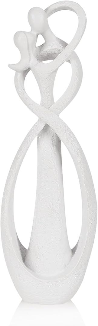 Trycooling Kissing Lovers Statue Abstract Sculpture Resin Statues for Home Decor Modern Home Office Desktop Shelf Bookshelf Decor (White, Small)