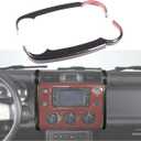 Navigation Side Trim Cover Compatible with Toyota FJ Cruiser 2007-2021, ABS Center Console Dashboard Navigation Side Strip Trim Cover, 2PCS (Carbon Fiber Pattern Black)