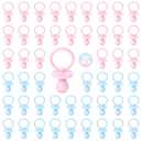50 Pacifiers for Baby Shower Game Boy Girl, 2.75 Plastic Pacifiers Baby Shower Game, Bulk Baby Shower Pacifiers for Gender Reveal Decoration DIY, Table Scatter, Baby Shower Favors (Pink&Blue)