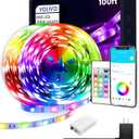 VOLIVO 100ft Led Strip Lights for Bedroom, Color Changing Led Light Strips Kit with 24 Keys IR Remote and Smart App Control, RGB Music Sync Lighting for Room, Home Decor