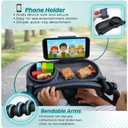 Swanoo Universal Stroller Snack Tray with Phone Holder | Compatible with Nuna Mockingbird Bugaboo Uppababy | Stroller Bumper Bar Tray Attachment | Baby Toddler Disneyland -Single Pack