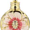 Healifty Creative Essential Oil Bottle 1.76 Inch Glass Refillable Perfume Container with Rose Design for Travel Cosmetic Storage and Home Decoration