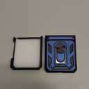 Janmitta Compatible with Moto Razr 2024/2025 Case,Razr+ Plus 2024/2025 Case with Lanyard+Hinge Protection+Finger Ring Holder Kickstand,Dual-Layer Full Body Protective Shockproof Phone Cover,Blue