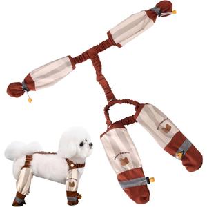 Anti Dirt Pants for Dogs Outdoor Dust-Proof Dog Pants Waterproof Boot Rain Boots with Suspender Anti-Slip Dog Paw Protector Shoes Adjustable Anti-Slip Boots for Small Dogs Walking Hiking (M)