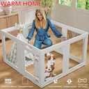 Clear Acrylic Dog Playpen with Door,23.6" Puppy Playpen,Easy Assemble Pet Fence,8-Panel for Puppies/Small Dog Play Pen Indoor (White-8, 23.6 Inch-H, 8 Panel)