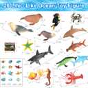Ocean Animals Toys for Kids 3-5, 28 Pack Plastic Sea Animals Figurines Whale Fish Turtle, Educational Sea Creature Shark Toys Ocean Diorama Kit for Boys Girls