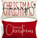 Merry Christmas Throw Pillow Cover, 12 x 20 Inch, Set Of 2