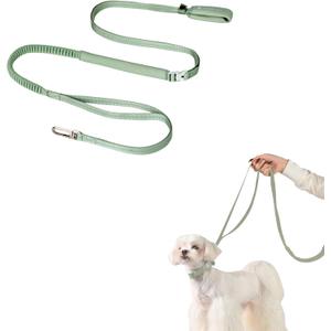 Hands Free Dog Leash Adjustable Versatile Crossbody Waist Dog Leash Reflective Comfortable Padded Handles Shock Absorbing Walking Lead for Small Medium Large Dogs (Light-Olive, S)