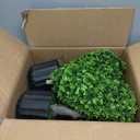 2 Sets 23.62 Inches Artificial Heart Boxwood Topiary Outdoor, Valentine's Day Heart Shaped Topiary Trees, Faux Boxwood Outdoor Valentines Decoration with Planter Pots for Home Porch Decor