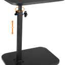 GENDLTHIJ C Shaped End Table for Couch Sofa, 360° Swivel Height Adjustable TV Tray for Small Spaces, Livingroom Bedroom College Dorm Hospital (Black)