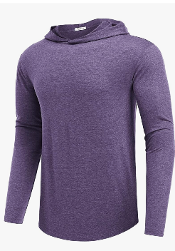 PINSPARK Lightweight Pullover Hoodies for Men Long Sleeve Hoodie for Golf Gym Workout Athletic Sweatshirt, Size Large