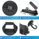 HEMMOTOP Tripod Carrying Case, 39x7in All Sides Thick Padded Tripod Bag with Shoulder Strap and Handle, Heavy Duty Light Stand Bag with Two Zippered Pockets for Pool Cue, Speaker Stand -R10018
