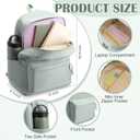 Cunno 28 Pcs Backpack Set Pencil Case Notebook Pen Insulated Cup File Folder Sticky Note Memo Pad Essentials Stationery Kit(Green)