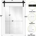 Bathroom Mirror for Over Sink 26”x40” Farmhouse Barn Door Mirror Rustic Wood Framed Wall Mirror for Bathroom, Bedroom, Entryway (Bright White)