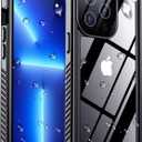 2025 New for iPhone 13 Pro Max Case Waterproof,[Built-in Screen Protector & Camera Protector] [Full Body Shockproof] [IP68 Underwater][Dustproof][Dropproof] Phone Case for iPhone 13 Pro Max 6.7" (Black/Clear)