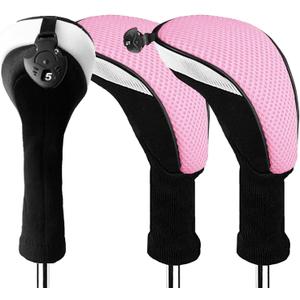 Golf Club Head Covers for Woods and Driver Hybrids Fairway Value Pack Protective Clubs Headcovers with Interchangeable No.Tags 1 3 5