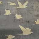 Framed Flock of Birds Canvas Wall Art, Vintage Minimalist Abstract Landscape Painting, Neutral Gold Birds Spiritual Wall Decor, Modern Aesthetic Pictures for Bedroom Living Room 12x16 inch (Flying pigeons)