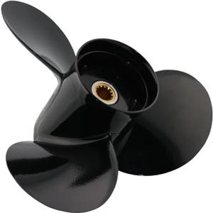Boat Propeller 13 Spline Tooth for Johnson Evinrude OMC 40-140HP, 14x9 14x11 13 3/4x13 13 1/2x15 13 1/4x17 13.2x19 13.2x21 Pitch, 3-Blade Aluminum Replacement for BRP Stern Drive Outboard