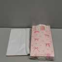 MotiMind 24 Pcs Christmas Pink Bow Paper Gift Bags with Tissue Papers Women Coquette Birthday Party Favor Bag with Handles Goodie Candy Sack for Bachelorette Bridal Shower Wedding(White Pink)