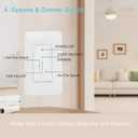 Dimmer Switch with 4-Speed Fan Control, 2-in-1 Light and Fan Combo Wall Control, Single Pole, Neutral Wire Required, White, Works for Hampton Bay/Hunter/Westinghouse/Honeywell/Other Fan Lights