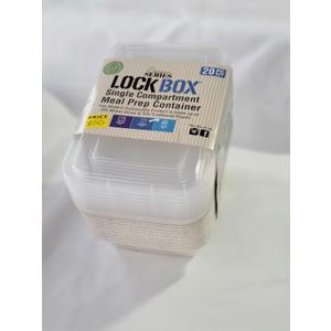Lock Box Single Compartment Meal Prep Container Microwave Safe Dishwasher Safe Freezer Safe 20 Piece Sets (Pack of 2) 4 Cups/940 mL