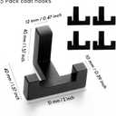 5 Pack Heavy Duty Double Claw Coat Hook Wall Mount with Screw Retro Double Coat Hook Utility Hook for Coats, Scarves, Bags, Towels, Keys, Hats, Mugs, Hats (Black)