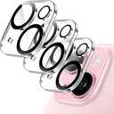 JETech Camera Lens Protector for iPhone 15/15 Plus, 3-Pack