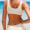 SOLY HUX Girl's V Neck Ring Linked Bikini Sets Bathing Suits Two Piece Swimsuit (White)