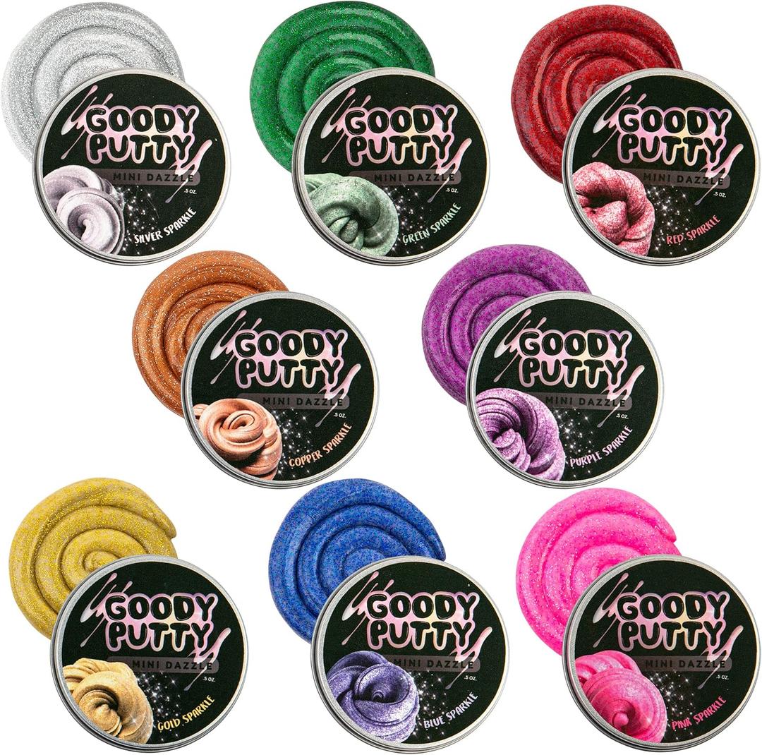 Dazzle Putty Toy Goody Putty Mini Tins 8 Pack