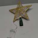 Brizled 9.5 Christmas Star Tree Topper, Gold Dual-side 3D Star Treetop, Glittered Tree Top with 10 Warm White Lights, UL Certified Lighted Xmas Treetop for Holiday Christmas Tree Decor