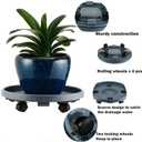 3 Pakcs Large Plant Caddy with Wheels 15.8" Rolling Plant Stands Heavy-duty Plastic Plant Roller Base Pot Movers Plant Saucer on Wheels Indoor Outdoor Plant Dolly with Caster Planter Tray Coaster Grey