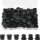 60PCS Black Plastic Hole Plugs Plastic Plugs for Round Holes Filler Door Screw Hole Plugs 3/8"