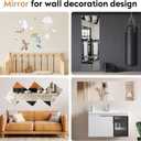 12" x 12" Acrylic Flexible Mirror Sheets, 16 Pack Self Adhesive Mirror Tiles Square Cuttable Mirror Wall Stickers, Non-Glass Plastic Mirror Stickers Safety Reflective for DIY Craft Home Wall Decor