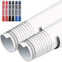 AFMAT Whiteboard Sticker, 11ft Dry Erase Wallpaper, Peel and Stick Whiteboard Contact Paper for Wall, 132'' x 17.3'' White Board Stick on Wall, Dry Erase Board Roll Adhesive, 6 Markers, 2 Rolls WS002