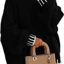 PRETTYGARDEN Women's 2026 Fall Oversized Pullover Sweaters Long Sleeve Mock Neck Chunky Knit Jumper Tops Winter Clothing (XL)