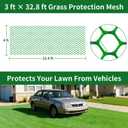 Grass Protection Mesh, 4 ft 32.8 ft Green Lawn Reinforcement Netting, Reusable HDPE Grass Reinforcement Mesh for Grass Parking, Driveways, Turf Protection