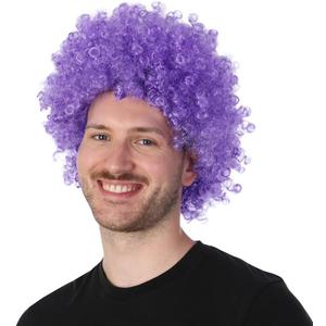 Afro Wig 70s Afro Kinky Curly Wigs Natural Looking Bouncy Huge Fluffy Puff Wig Synthetic Hair for Daily Cosplay and Party (Purple) (10 Inch)
