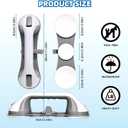 Grab Bars for Bathtubs and Showers 3 Suction Cups Shower Handle, Heavy Duty Safety Shower Grab Bars for Seniors and Elderly, Handicap Bars for Bathroom 2 Pack, Gray