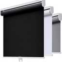 Cordless Roller Shades Blackout Blinds for Windows Room Darkening Rolled Up Shades with Spring System, UV Protection Window Shades Door Blinds for Home and Office (21" W x 72" H, Black)