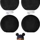 2 Pairs of Magnetic Mouse Ears for Baseball Caps, Trucker Hats, Hoodies, Detachable Ear Clips, Hat Accessories Decor Gift for Families in Theme Parks, Parties & Halloween, Christmas