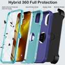 KECAI for iPhone 13 Pro Max Case with Belt Clip Holster & Kickstand,Built-in Screen Protector,Heavy Duty Shockproof Drop Protection Military Grade Full Body Rugged Phone Cover (Dark Blue)